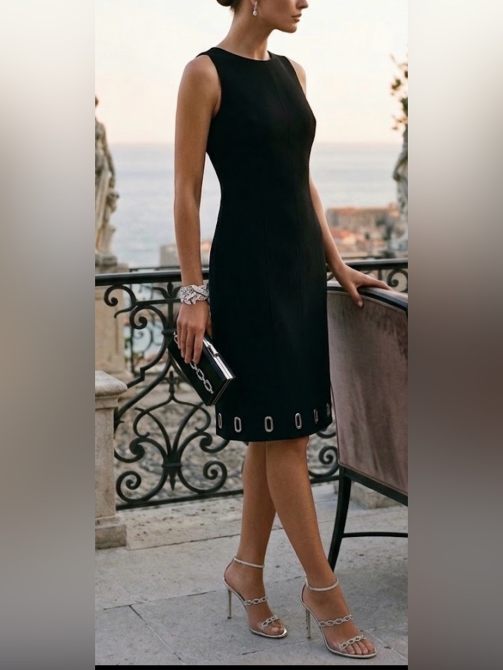 White House Black Market Black Sleeveless Dress
